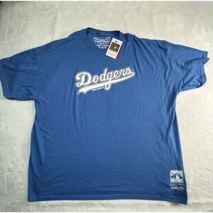 Mitchell & Ness LA Dodgers Mens‎ 3XL T-Shirt Blue  Graphic Print